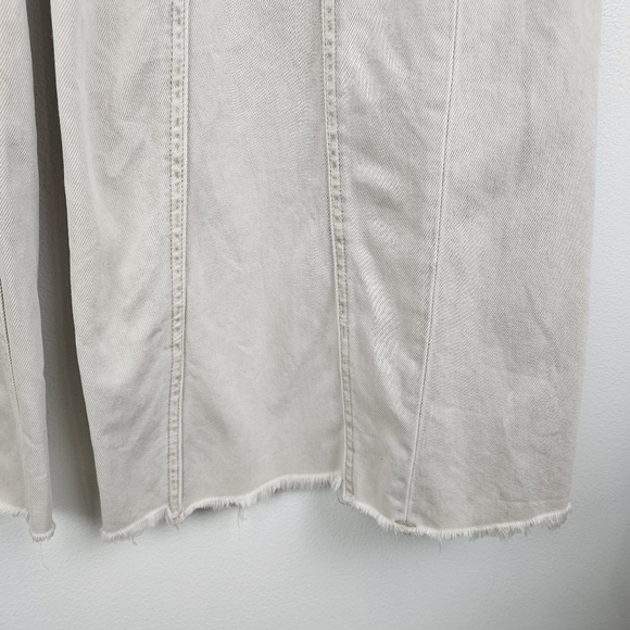 Flying Monkey Cream Wide Leg Flared Low Rise Pants - Picture 6 of 8